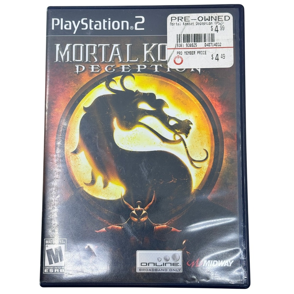 Mortal Kombat Deception Sony PlayStation 2 PS2 Midway Fighting Game Complete CIB